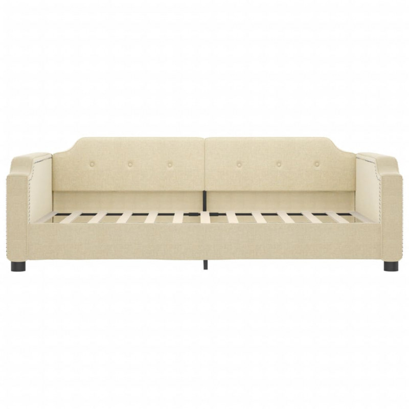 Sofa rozsuwana z szufladami, kremowa, 100x200 cm, tkanina