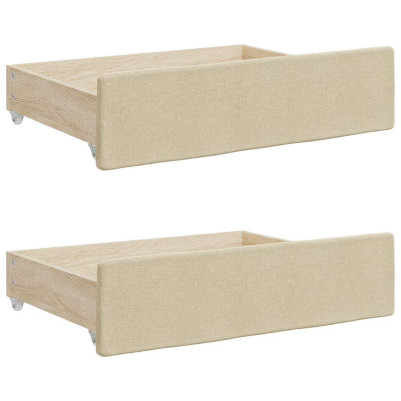 Sofa rozsuwana z szufladami, kremowa, 100x200 cm, tkanina