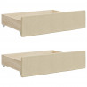 Sofa rozsuwana z szufladami, kremowa, 100x200 cm, tkanina