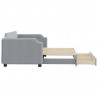 Sofa rozsuwana z szufladami, jasnoszara, 90x190 cm, tkanina