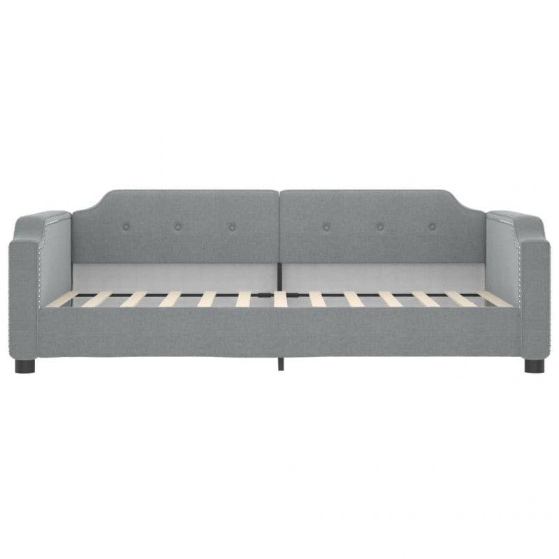 Sofa rozsuwana z szufladami, jasnoszara, 90x190 cm, tkanina