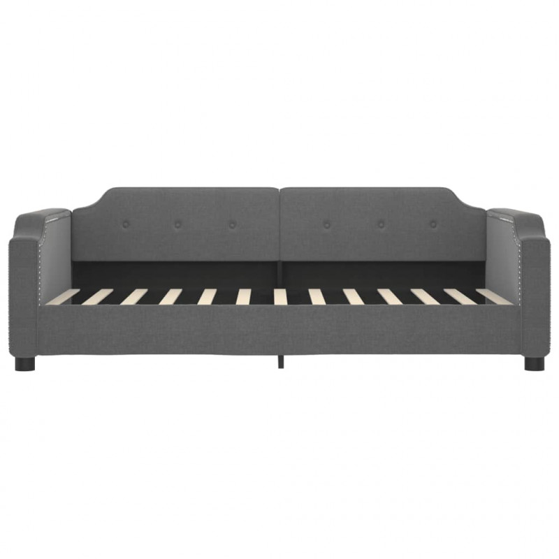 Sofa rozsuwana z szufladami, ciemnoszara, 90x190 cm, tkanina