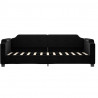 Sofa rozsuwana z szufladami, czarna, 90x190 cm, tkanina