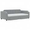 Sofa rozsuwana z szufladami, jasnoszara, 100x200 cm, tkanina