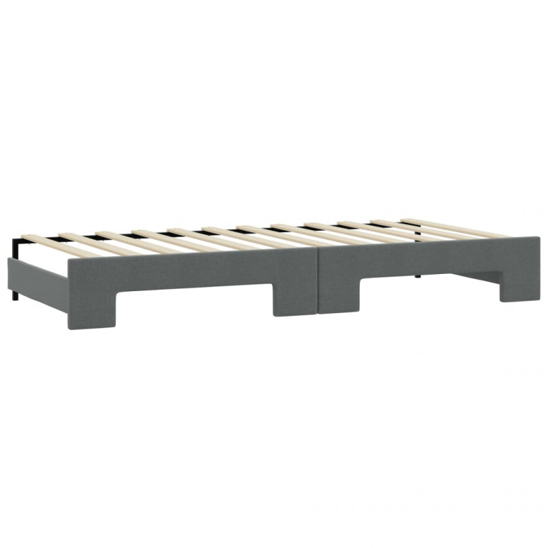 Sofa rozsuwana z szufladami, ciemnoszara, 90x190 cm, tkanina