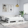 Sofa rozsuwana, biała, 90x200 cm, sztuczna skóra