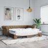 Sofa rozsuwana z materacami, cappuccino, 90x200 cm, ekoskóra
