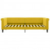 Sofa z materacem do spania, żółta, 90x200 cm, aksamit