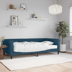 Sofa z materacem do spania, niebieska, 100x200 cm, aksamit