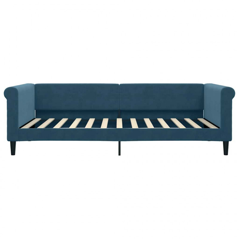 Sofa z materacem do spania, niebieska, 100x200 cm, aksamit