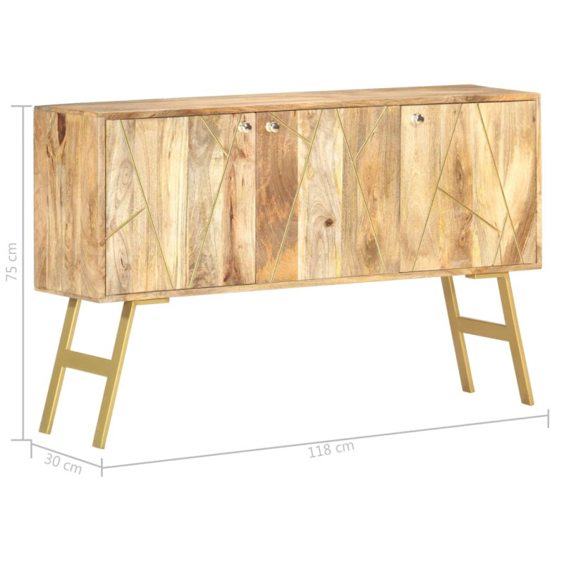 Szafka, 118 x 30 x 75 cm, lite drewno mango