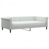 Sofa z materacem do spania, jasnoszara, 100x200 cm, aksamit