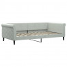 Sofa z materacem do spania, jasnoszara, 100x200 cm, aksamit