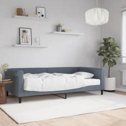 Sofa z materacem do spania, ciemnoszara, 100x200 cm, aksamit