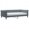 Sofa z materacem do spania, ciemnoszara, 100x200 cm, aksamit