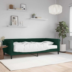 Sofa z materacem do spania, ciemnozielona, 100x200 cm, aksamit