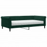 Sofa z materacem do spania, ciemnozielona, 100x200 cm, aksamit