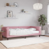Sofa z materacem do spania, różowa, 100x200 cm, aksamit