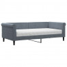 Sofa z materacem do spania, ciemnoszara, 90x190 cm, aksamit