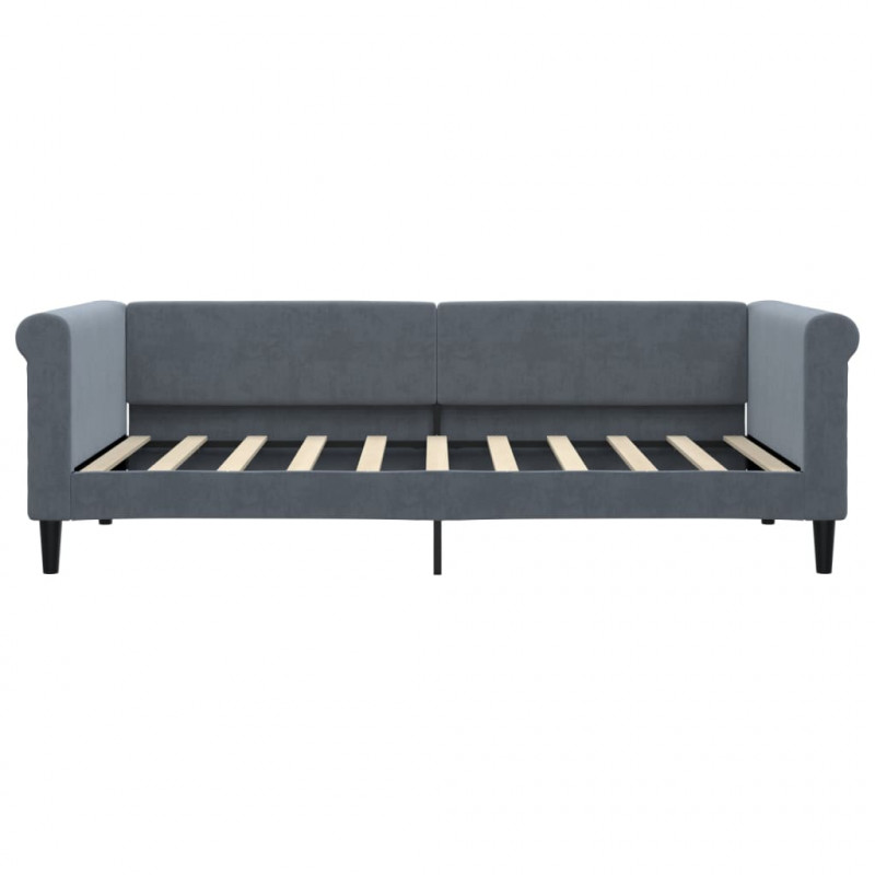 Sofa z materacem do spania, ciemnoszara, 90x190 cm, aksamit
