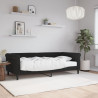 Sofa z materacem do spania, czarna, 90x190 cm, aksamit