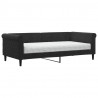Sofa z materacem do spania, czarna, 90x190 cm, aksamit