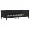 Sofa z materacem do spania, czarna, 90x190 cm, aksamit