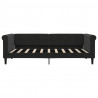 Sofa z materacem do spania, czarna, 90x190 cm, aksamit