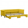 Sofa rozsuwana, żółta, 80x200 cm, aksamit
