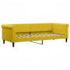 Sofa rozsuwana, żółta, 80x200 cm, aksamit