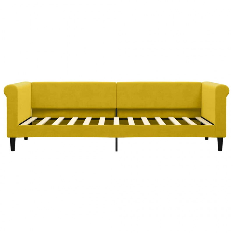 Sofa rozsuwana, żółta, 80x200 cm, aksamit