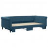 Sofa rozsuwana, niebieska, 100x200 cm, aksamit