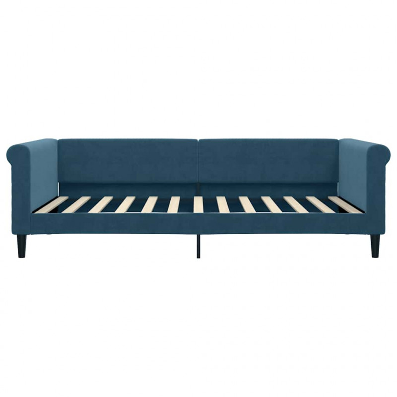 Sofa rozsuwana, niebieska, 100x200 cm, aksamit