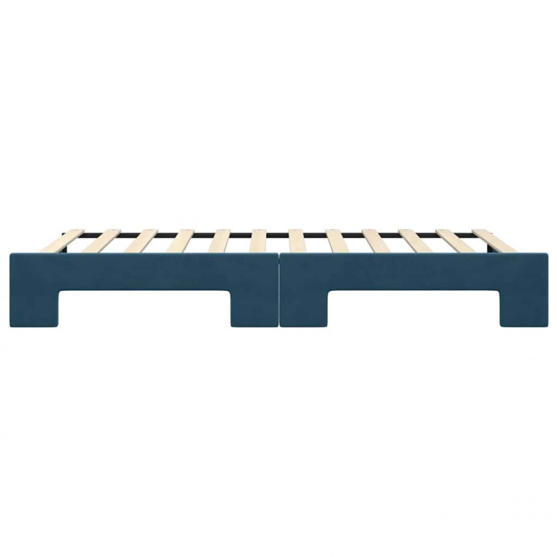 Sofa rozsuwana, niebieska, 100x200 cm, aksamit
