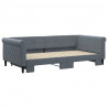 Sofa rozsuwana, ciemnoszara, 100x200 cm, aksamit