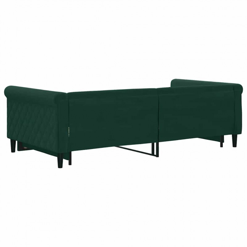Sofa rozsuwana, ciemnozielona, 100x200 cm, aksamit