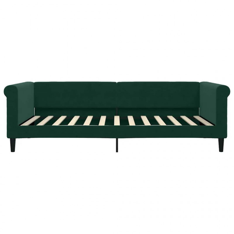 Sofa rozsuwana, ciemnozielona, 100x200 cm, aksamit
