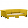 Sofa rozsuwana, żółta, 100x200 cm, aksamit