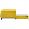 Sofa rozsuwana, żółta, 100x200 cm, aksamit