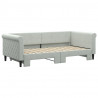 Sofa rozsuwana, jasnoszara, 90x190 cm, aksamit