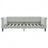 Sofa rozsuwana, jasnoszara, 90x190 cm, aksamit