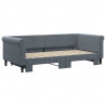 Sofa rozsuwana, ciemnoszara, 90x190 cm, aksamit