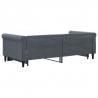 Sofa rozsuwana, ciemnoszara, 90x190 cm, aksamit