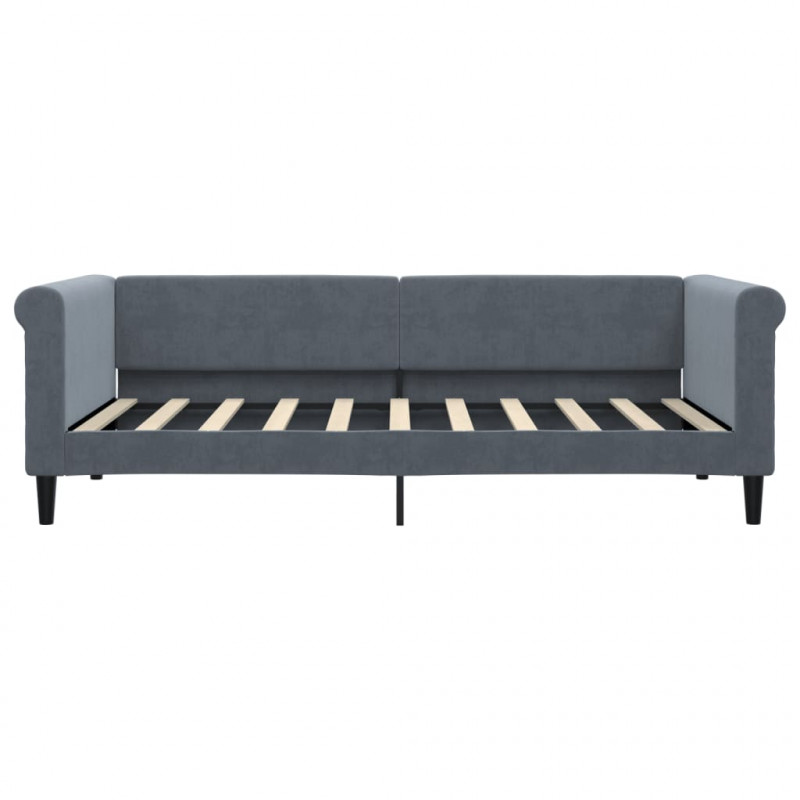 Sofa rozsuwana, ciemnoszara, 90x190 cm, aksamit