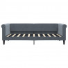 Sofa rozsuwana, ciemnoszara, 90x190 cm, aksamit
