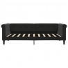 Sofa rozsuwana, czarna, 90x190 cm, aksamit