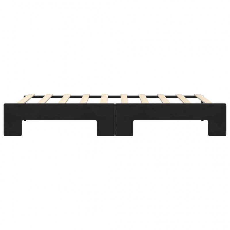 Sofa rozsuwana, czarna, 90x190 cm, aksamit