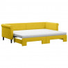 Sofa rozsuwana z materacami, żółta, 80x200 cm, aksamit