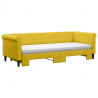 Sofa rozsuwana z materacami, żółta, 80x200 cm, aksamit