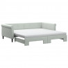 Sofa rozsuwana z materacami, jasnoszara, 100x200 cm, aksamit